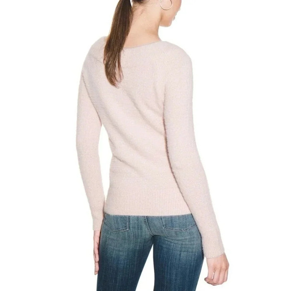 White House Black Market Feather Soft Fuzzy V-Neck Pullover Sweater Size XXS - Picture 2 of 5